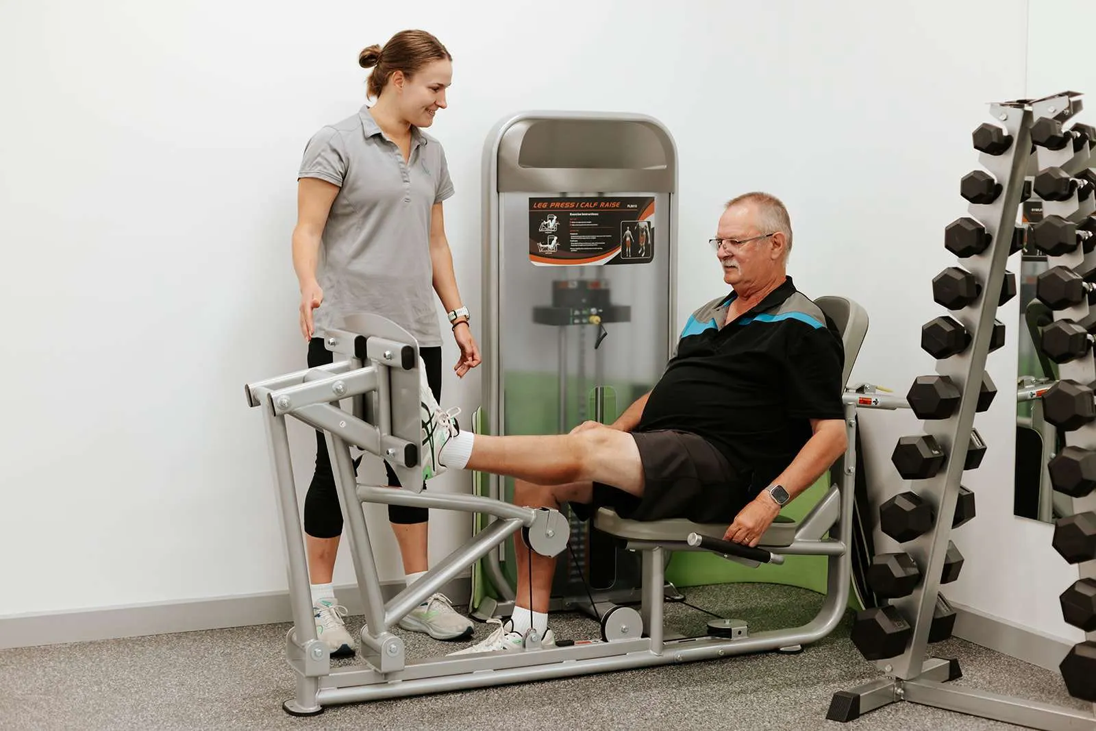 Supervised strength work in the clinic gym